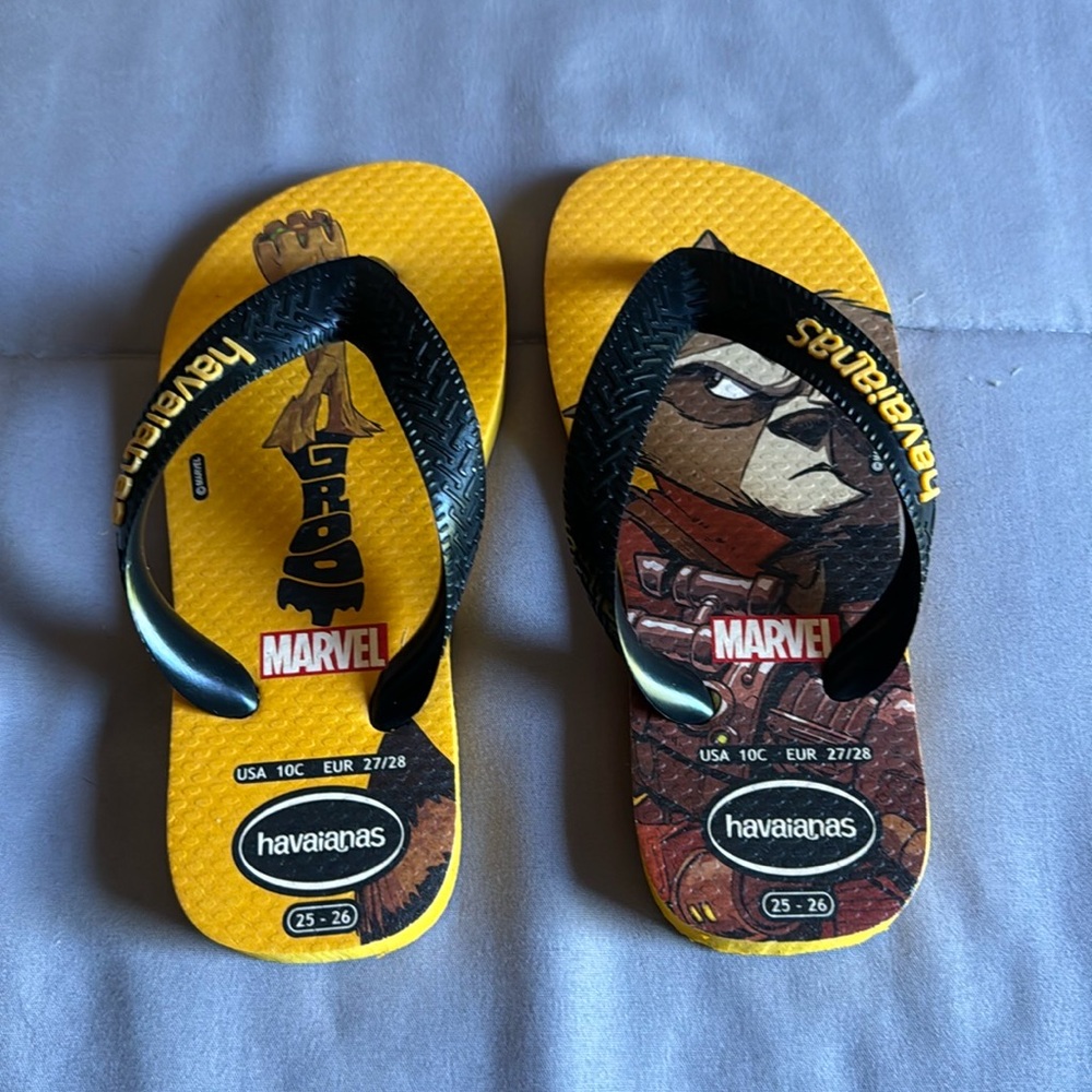 Havaianas shoes for kids with Disney character Groot size 10